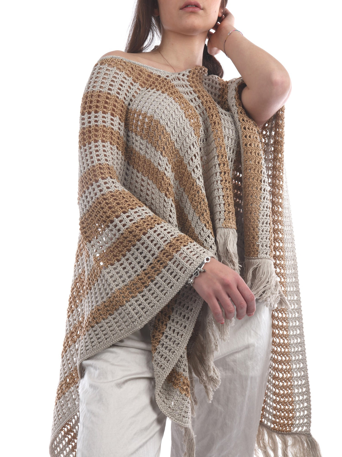 PONCHO GRIGIO CHIARO & ORO