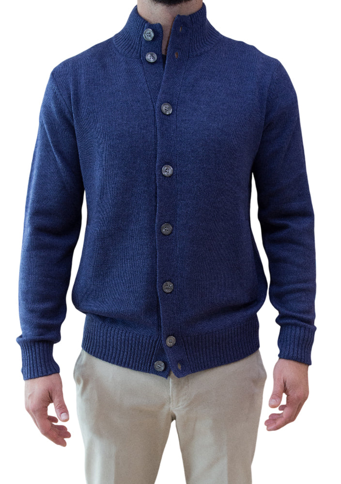 MARK MIDOR CARDIGAN 100% LANA MERINO COLORE INCHIOSTRO