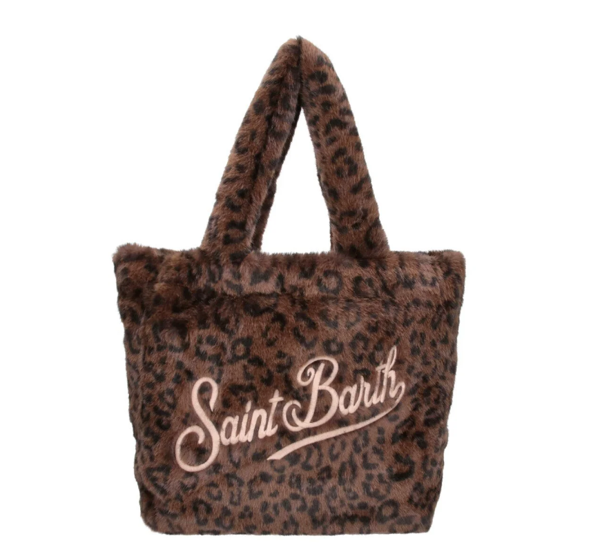 MC2 SAINT BARTH BORSA COLETTE SOFT FUR LEOPARD 18 EMB