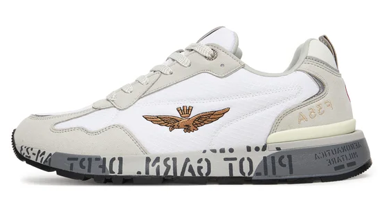 AERONAUTICA MILITARE SNEAKERS CON INSERTI IN SUEDE COLORE OFF WHITE