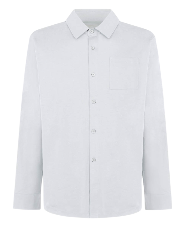 PEOPLE OF SHIBUYA CAMICIA YOGO IN JERSEY ELASTICIZZATO COLORE WHITE