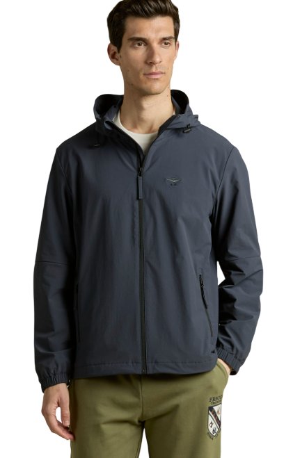 AERONAUTICA MILITARE GIUBBINO ANTIVENTO PACKABLE CON CAPPUCCIO BLU