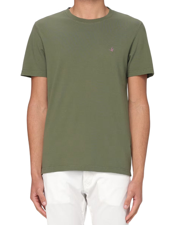 BROOKSFIELD T-SHIRT LIGHT PIQUET DI COTONE VERDE ALLIGATOR