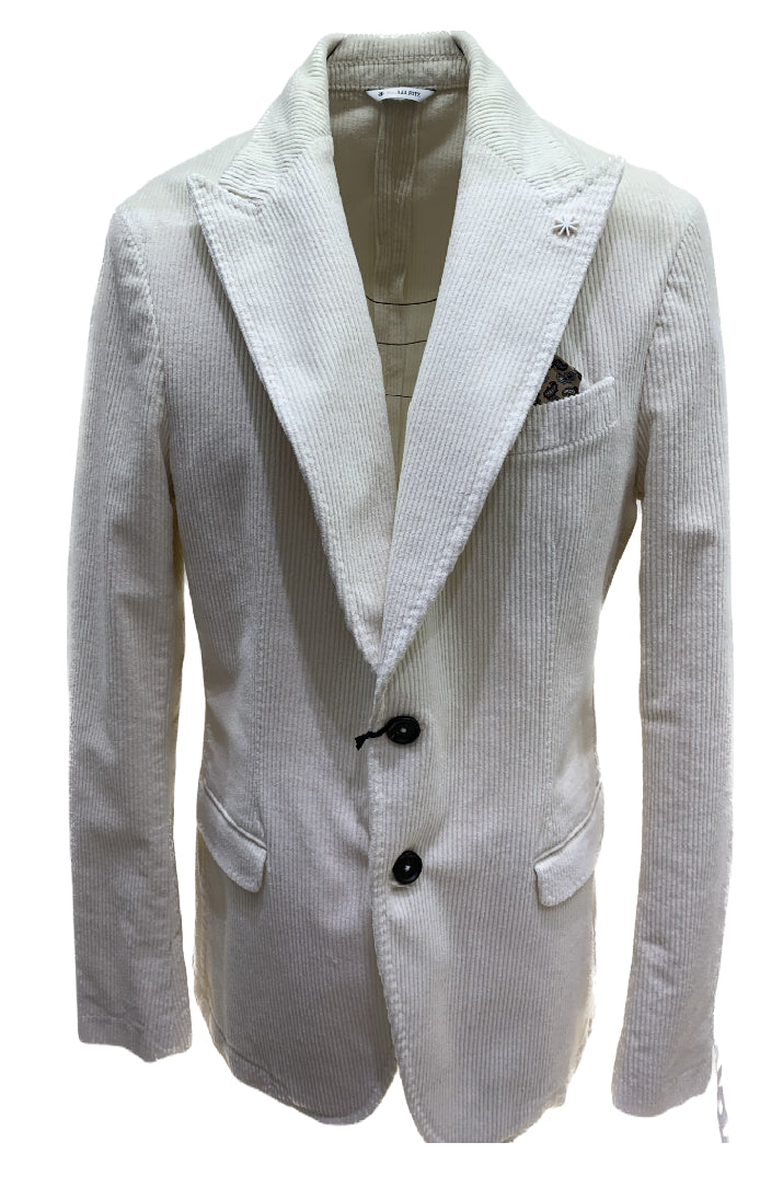 MANUEL RITZ BLAZER MONOPETTO VELLUTO BIANCO