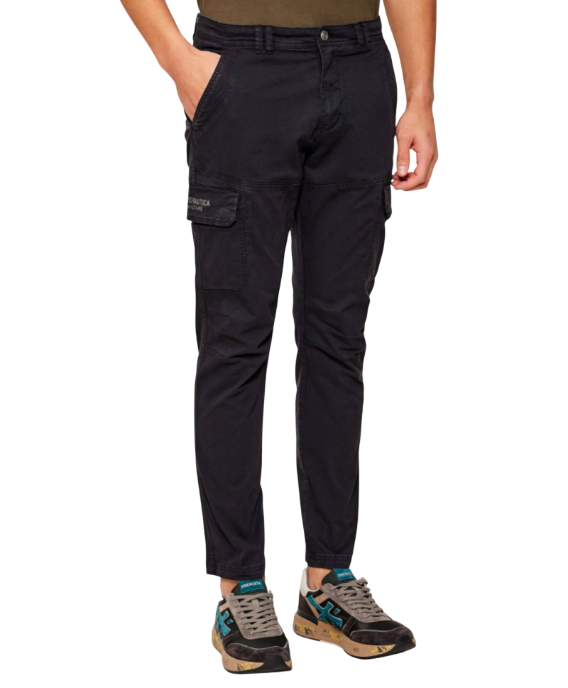 AERONAUTICA MILITARE PANTALONE CARGO IN COTONE COLORE BLU NAVY