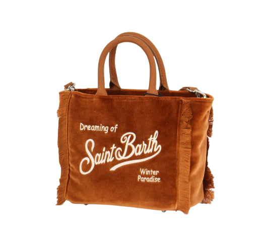 MC2 SAINT BARTH BORSA MINI VANITY 18 EMB VELLUTO BEIGE SCURO