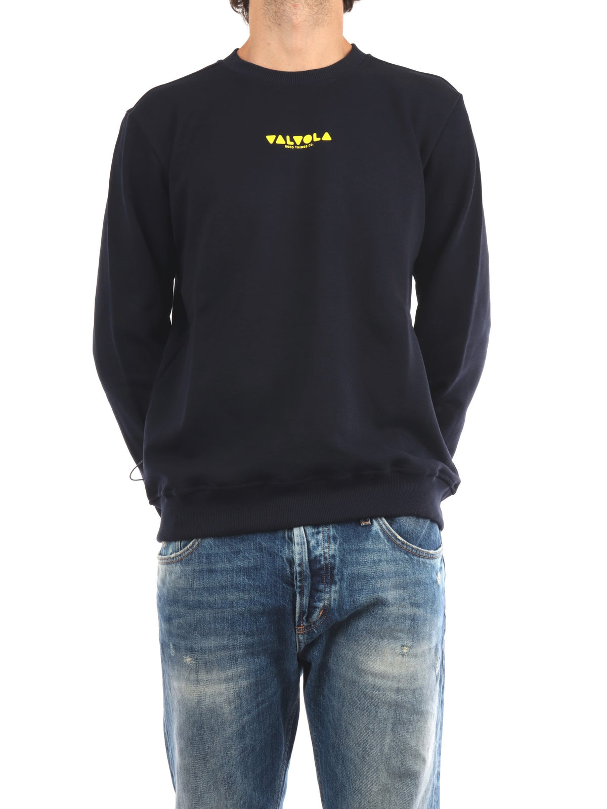 VALVOLA FELPA LOGO GIROCOLLO COLORE BLU SCURO