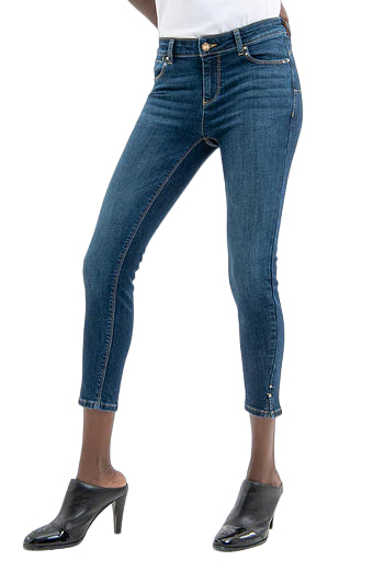 FRACOMINA JEANS SLIM CROPPED IN DENIM SCURO