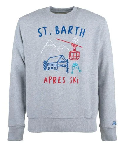 MC2 SAINT BARTH FELPA SOHO CON RICAMO ST. BARTH APRES SKY GRIGIO