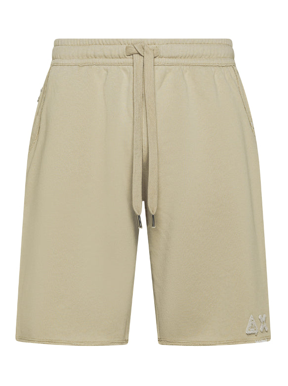 SUN68 UOMO BERMUDA VINTAGE BROKEN FLEECE STONE
