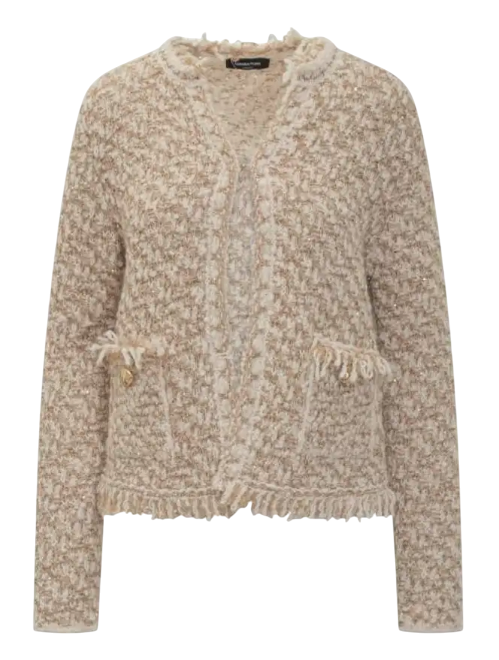 FABIANA FILIPPI GIACCA IN TWEED E PAILLETTES RAFIA ORO