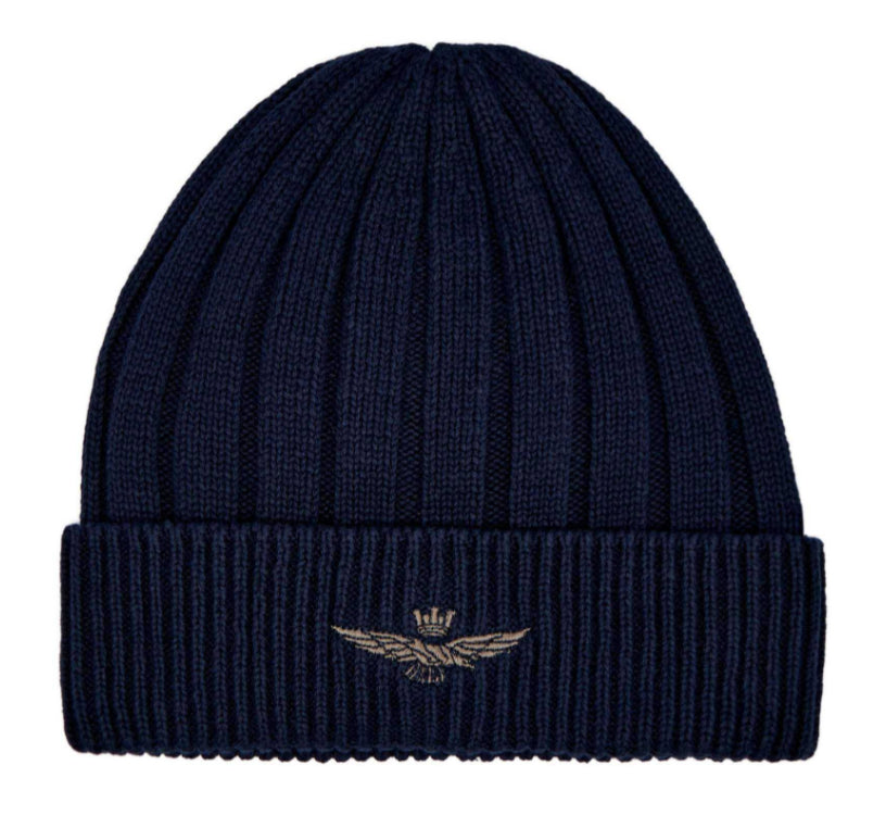 AERONAUTICA MILITARE BERRETTO IN COTONE CON AQUILA RICAMATA BLU MARINO