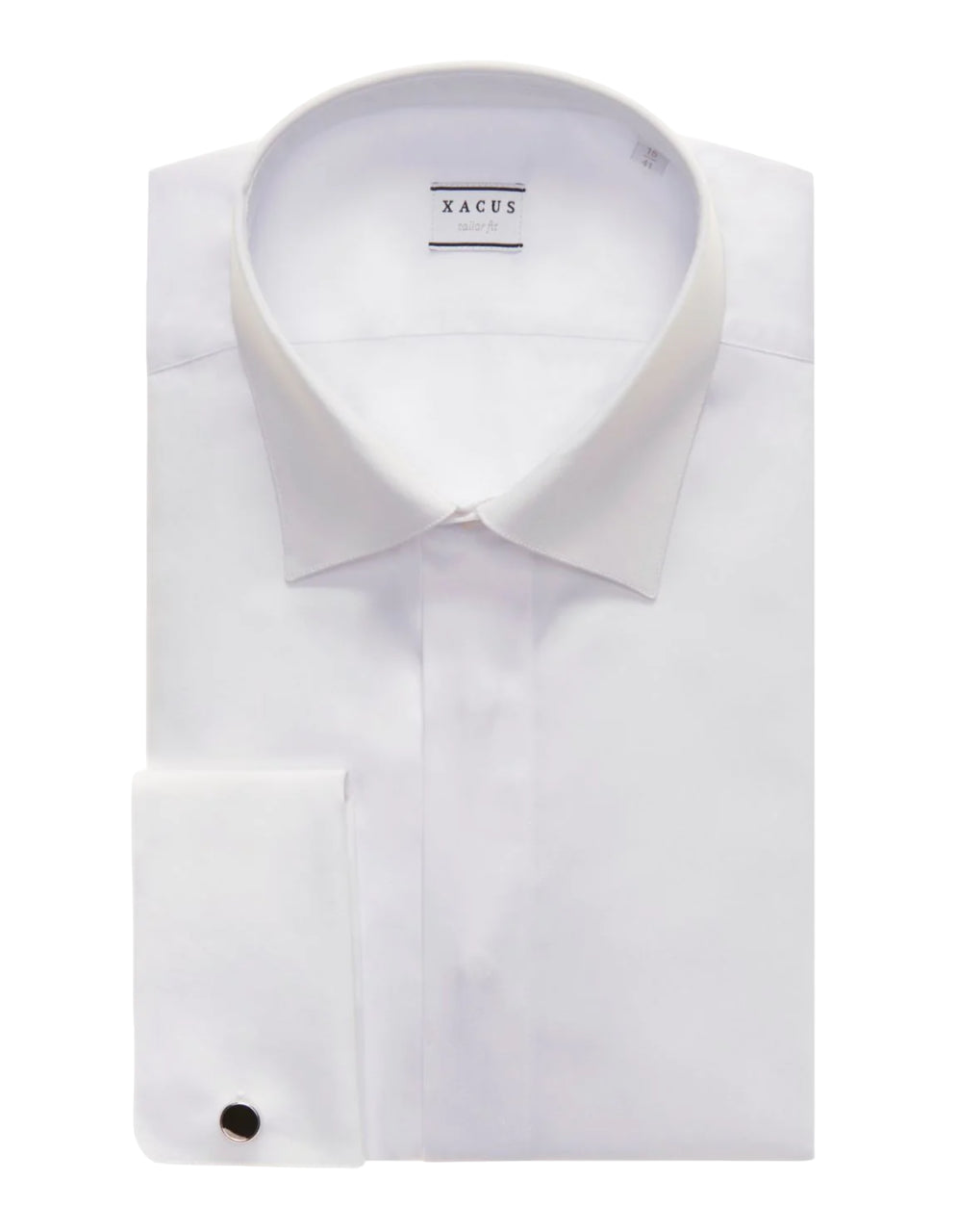 XACUS CAMICIA COLLO ITALIANO TINTA UNITA TELA BIANCO