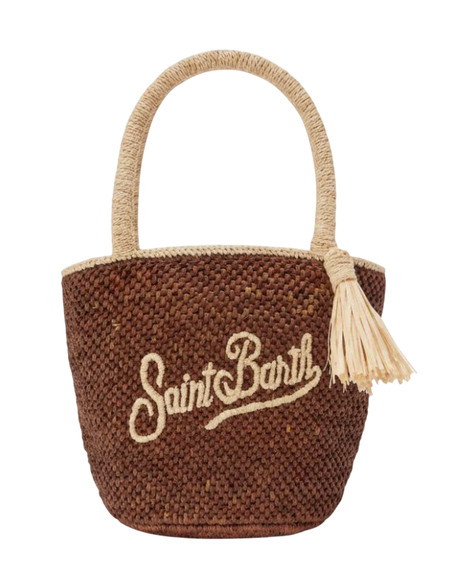 MC2 SAINT BARTH BORSA MARCY IN RAFFIA MARRONE A SECCHIELLO
