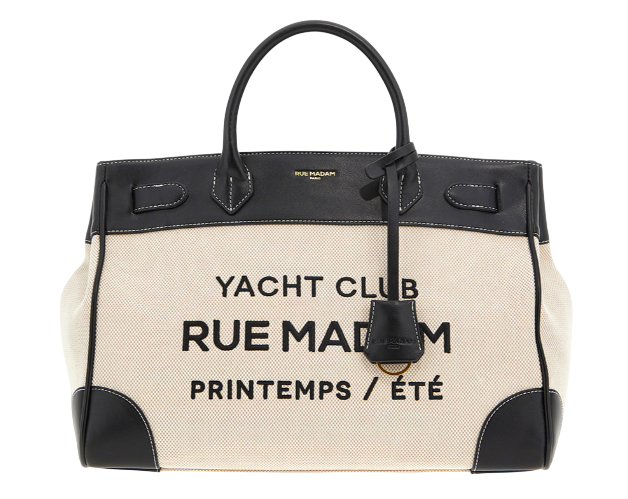 RUE MADAME BORSA RIVIERA TOTE CANVAS BLACK
