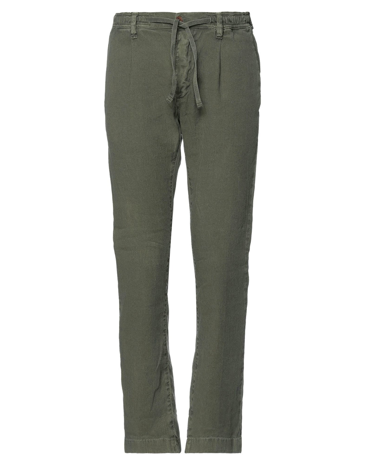 MODFITTERS PANTALONE CHINO IN MISTO LINO & COTONE COLORE VERDE MILITARE