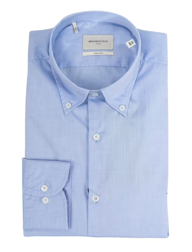 BROOKSFIELD CAMICIA IN COTONE BOTTON DOWN COLORE PALE BLUE