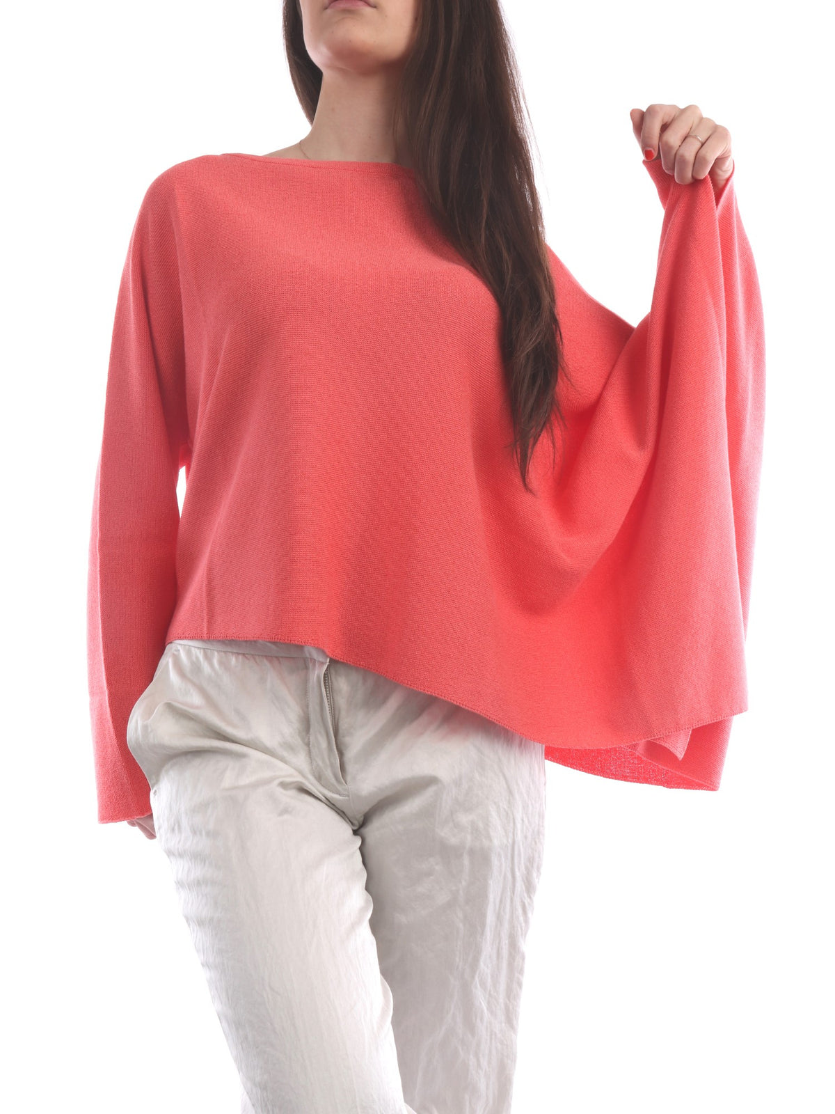 FABIANA FILIPPI MAGLIA ASIMMETRICA IN COTONE COLORE CORALLO