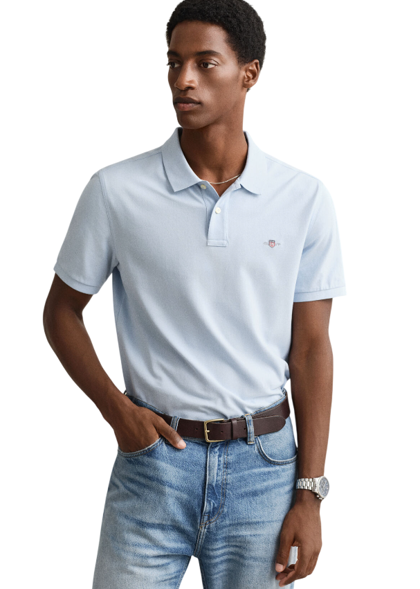 GANT POLO SHIELD PIQUE REGULAR FIT FRESH BLUE