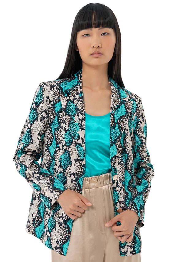 FRACOMINA BLAZER REGULAR IN FANTASIA ANIMALIER