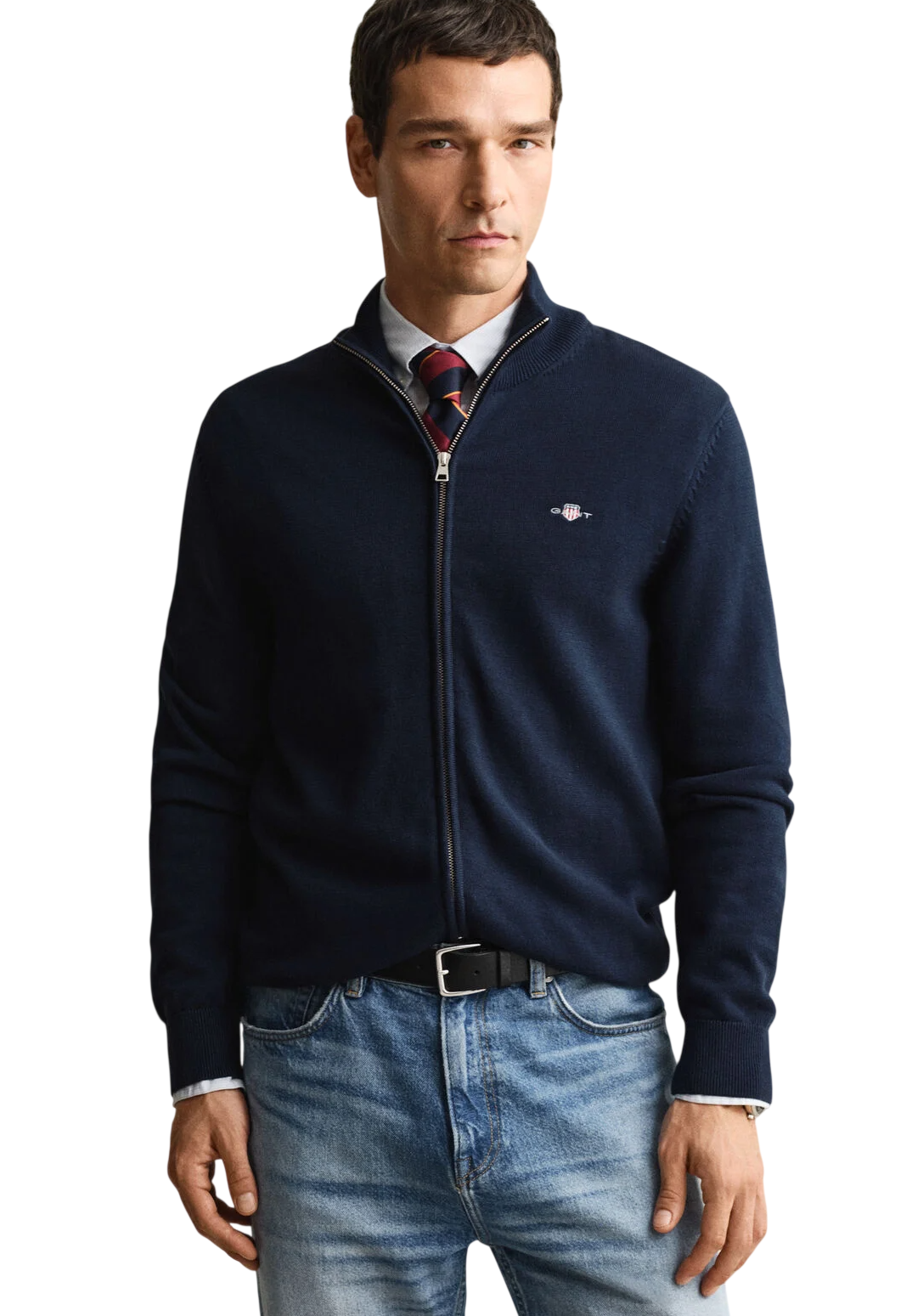 GANT CARDIGAN CASUAL CON ZIP EVENING BLUE