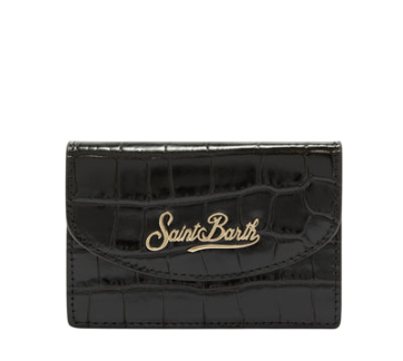 MC2 SAINT BARTH PORTACARTE NERO IN PELLE CON STAMPA COCCO