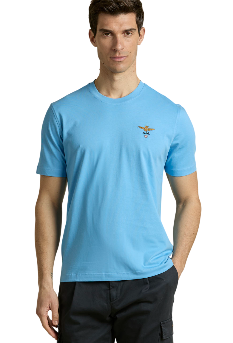 AERONAUTICA MILITARE T-SHIRT GIROCOLLO BASICA TURCHESE