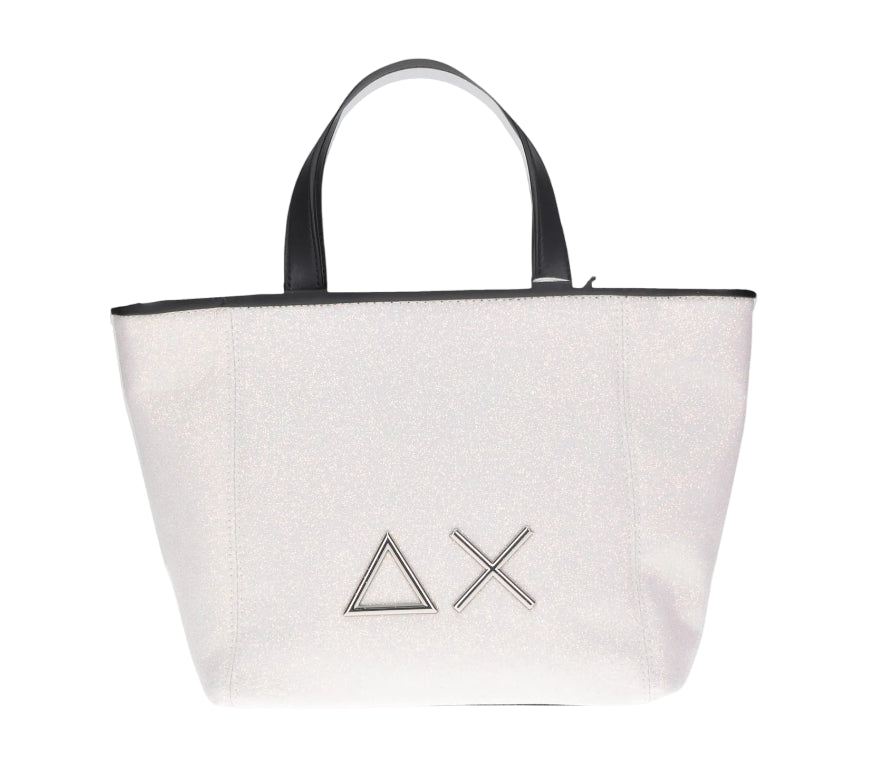 SUN68 BORSA XS GLITTER BAG BIANCO