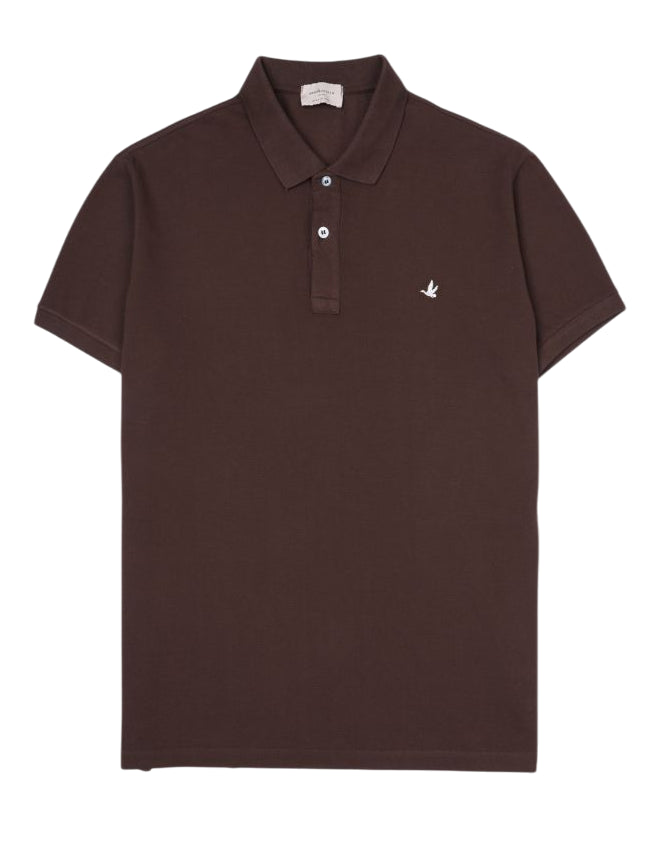 BROOKSFIELD POLO LIGHT IN PIQUE' DI COTONE MARRONE COCONUT