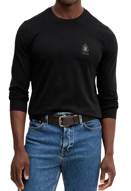 AERONAUTICA MILITARE T-SHIRT MANICA LUNGA IN COTONE JET BLACK