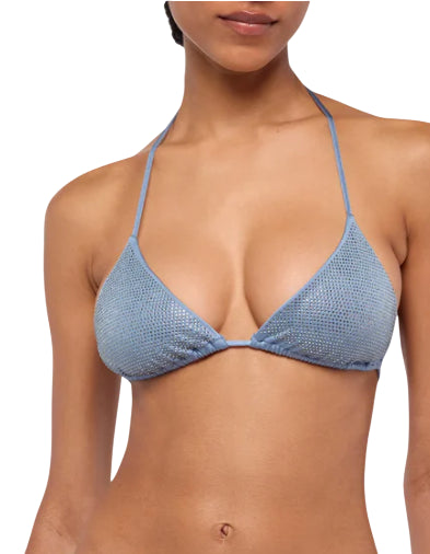 MC2 SAINT BARTH ANNABELLE TOP BIKINI TRIANGOLO CON STRASS AVIO