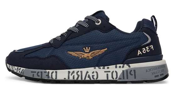 AERONAUTICA MILITARE SNEAKERS CON INSERTI IN SUEDE COLORE BLU