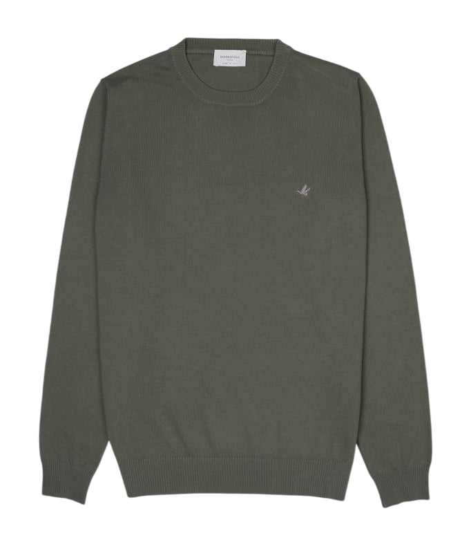 BROOKSFIELD MAGLIA GIROCOLLO COTONE COLORE VERDE ALLIGATOR