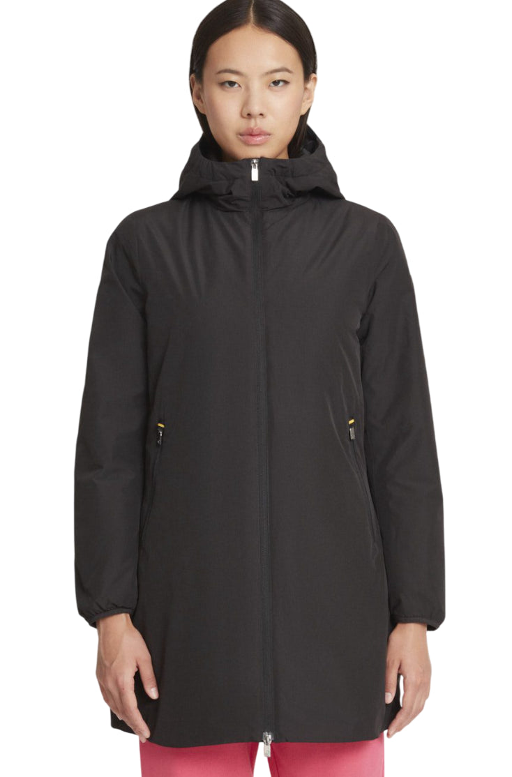 CIESSE PIUMINI GIACCA LUNGA IMBOTTITA MATILDA CON CAPPUCCIO COLORE NERO