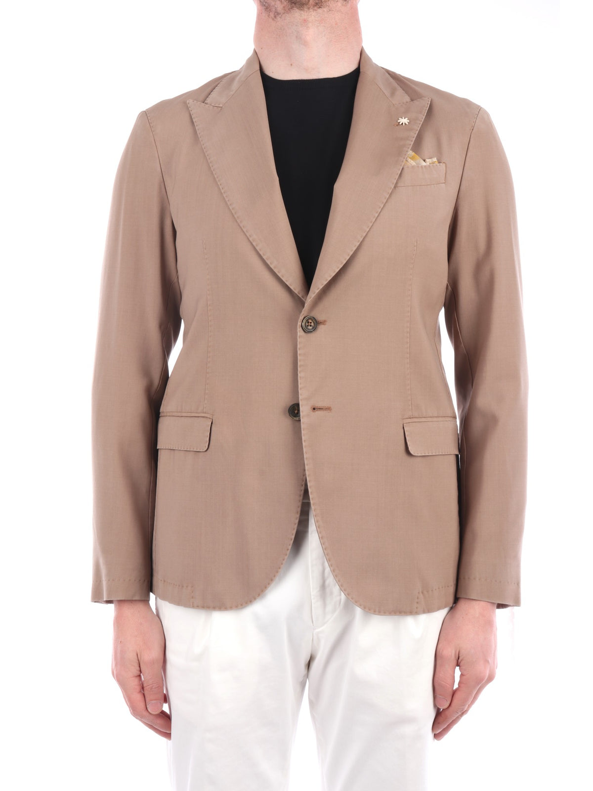 MANUEL RITZ GIACCA MONOPETTO IN LANA VERGINE BEIGE