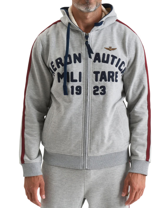 AERONAUTICA MILITARE FELPA BRANDIZZATA A.M. 1923 GRIGIO MELANGE