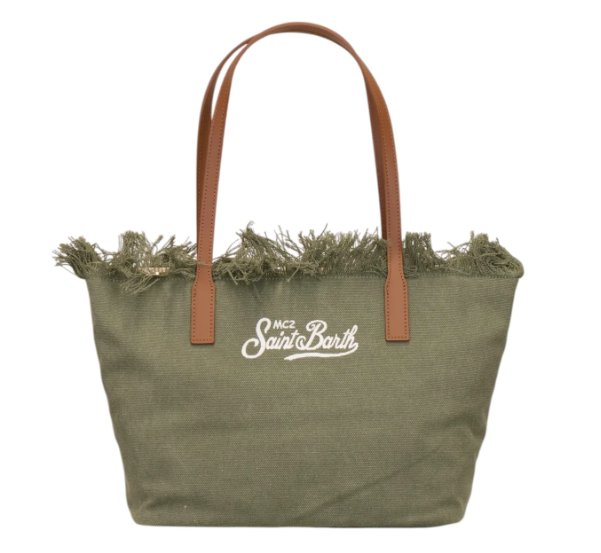 MC2 SAINT BARTH CITY BAG MID FRINGE VERDE 52 EMB