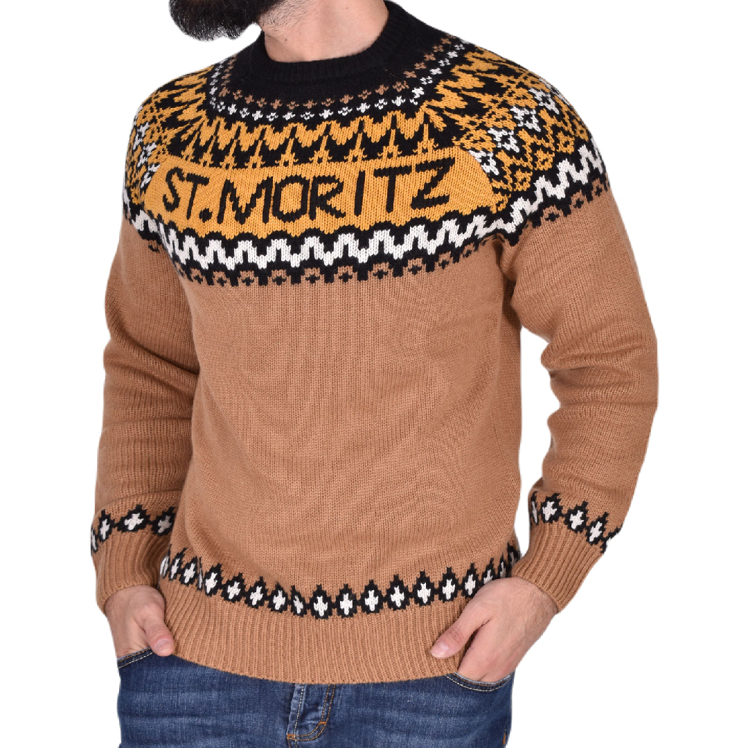 MC2 SAINT BARTH MAGLIONE IN MISTO LANA BEIGE