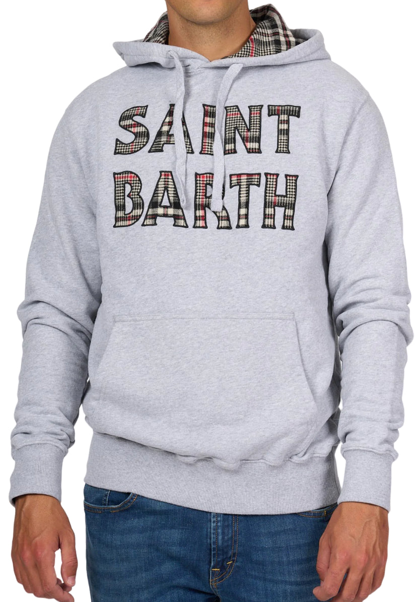 MC2 SAINT BARTH FELPA LOGO QUADRI GRIGIO