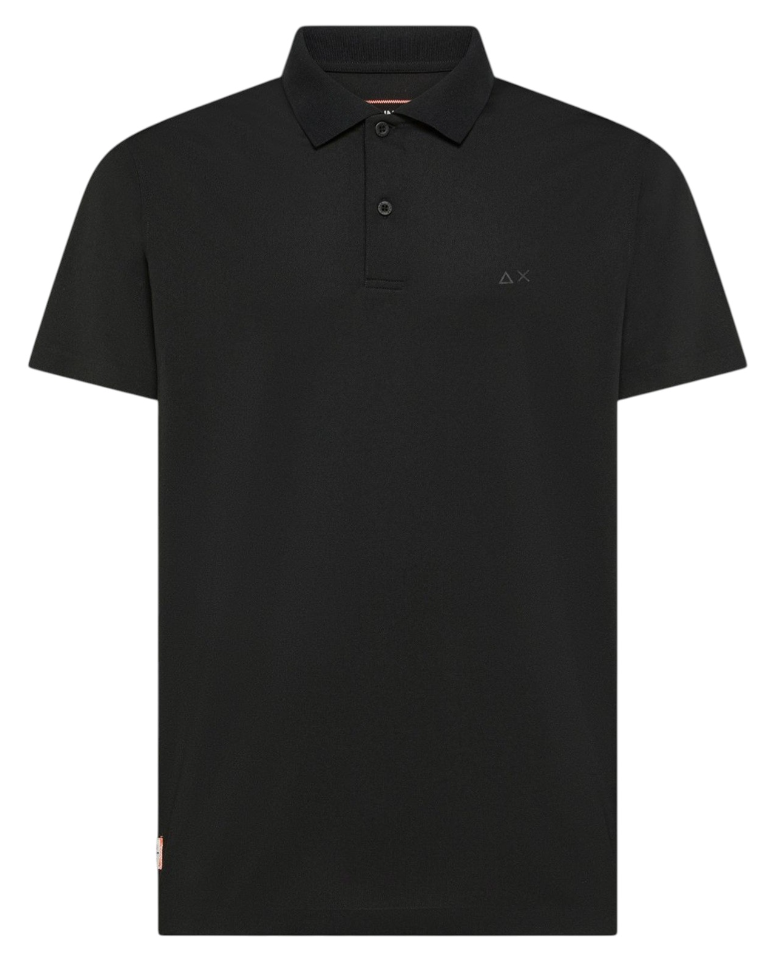 SUN68 UOMO POLO IN PIQUET TECNICO COLORE NERO