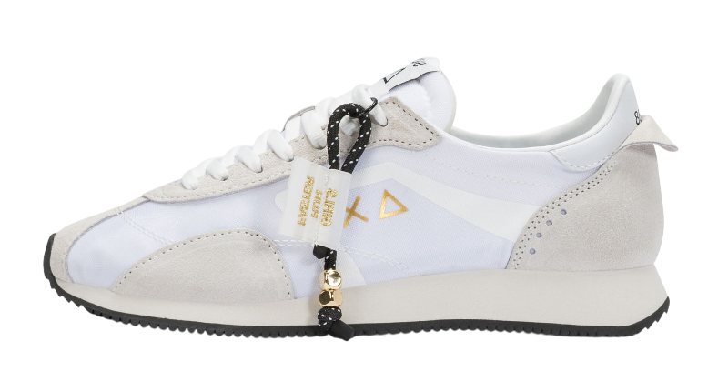 SUN68 SNEAKERS EASY RUNNER IN SUEDE E NYLON BIANCO PANNA