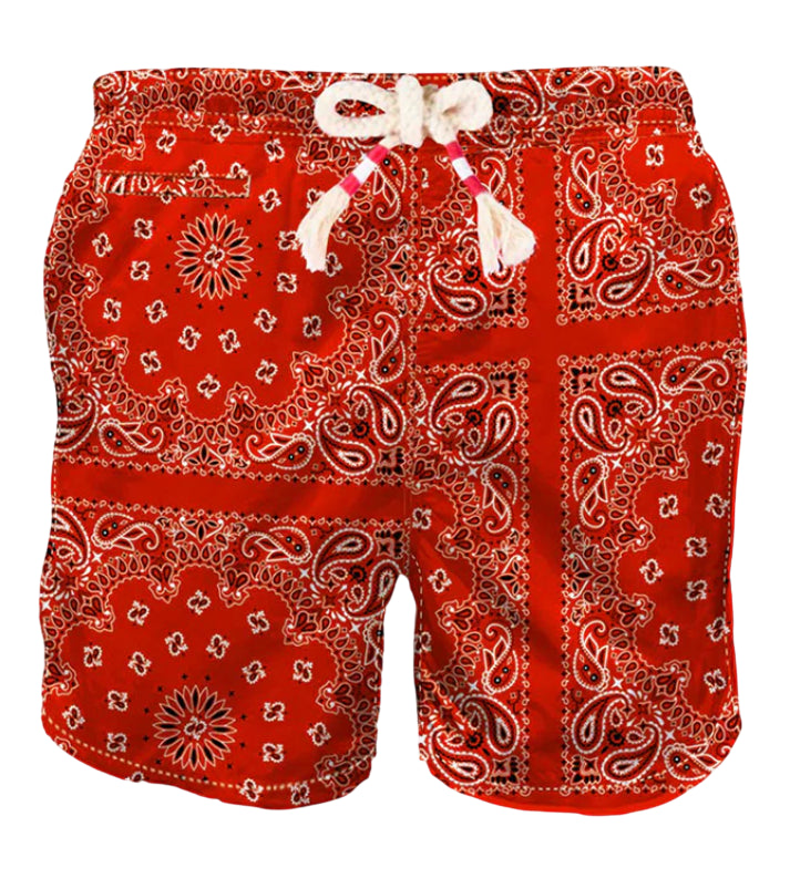 MC2 SAINT BARTH BOXER MARE BANDANA ROUND ROSSO