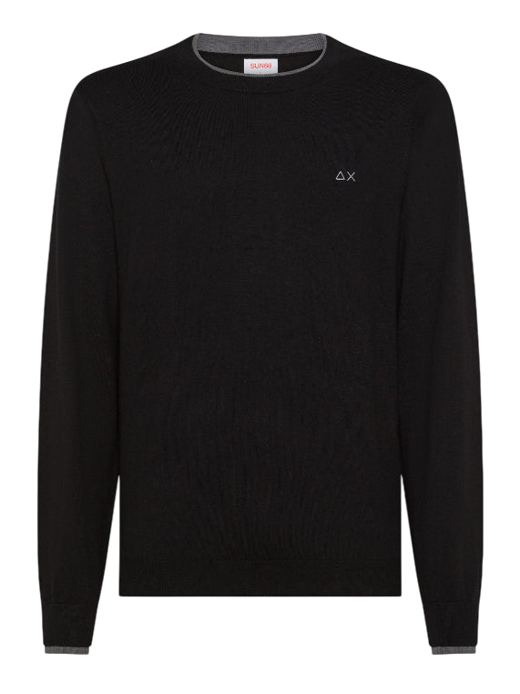 SUN68 UOMO MAGLIA IN LANA E COTONE COLORE NERO