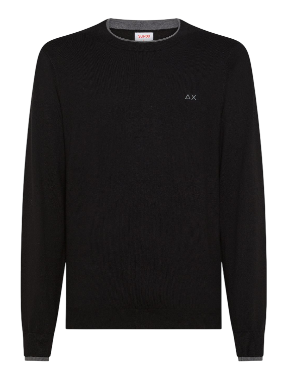 SUN68 UOMO MAGLIA IN LANA E COTONE COLORE NERO
