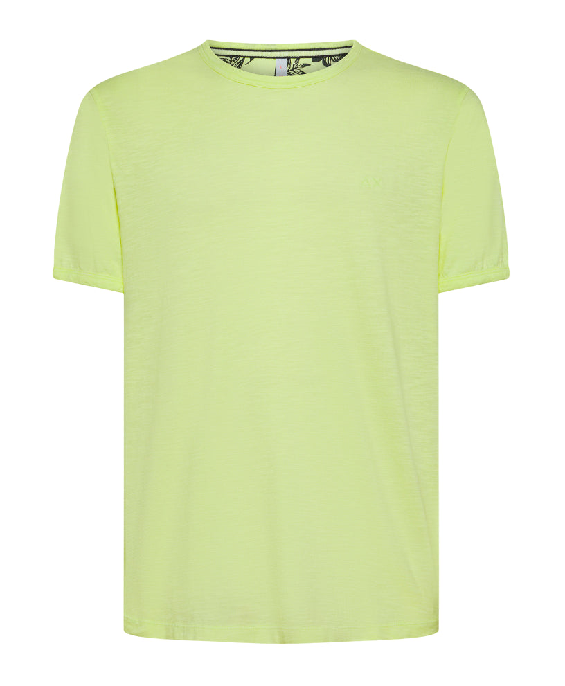 SUN68 UOMO T-SHIRT ROUND BOTTOM GIALLO LIMONE