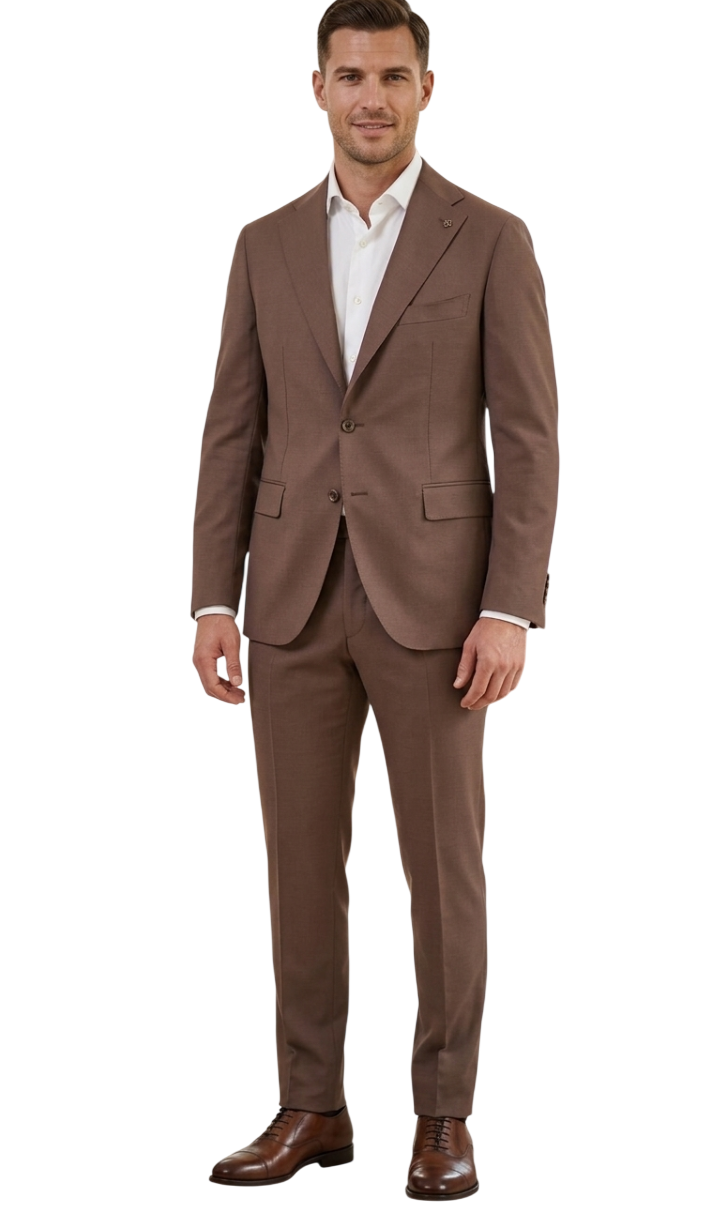 TAGLIATORE ABITO IN LANA VERGINE SUPER 100'S COLORE MARRONE