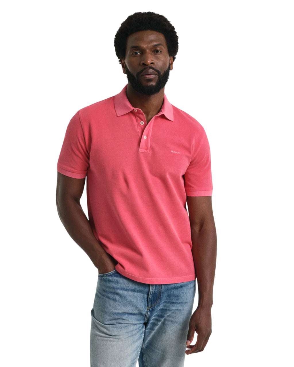 GANT UOMO POLO SUNFADED IN PIQUE' WATERMELON RED