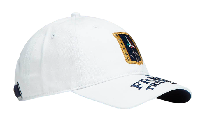AERONAUTICA MILITARE CAPPELLINO IN COTONE CON RICAMI OFF WHITE