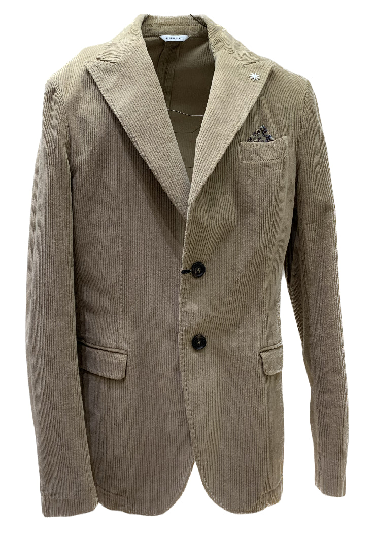 MANUEL RITZ BLAZER MONOPETTO VELLUTO BEIGE