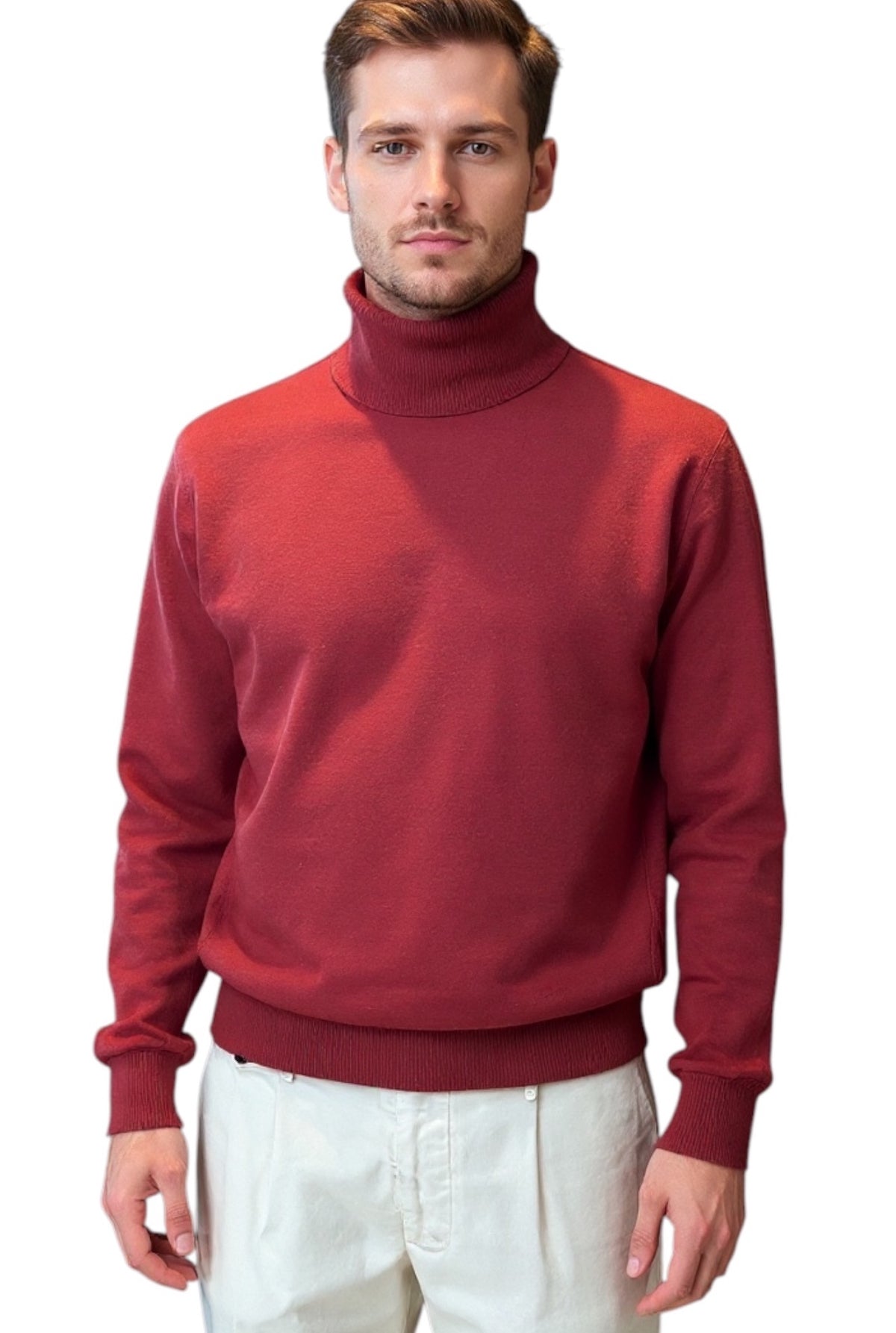MARK MIDOR MAGLIA DOLCEVITA IN LANA E CASHMERE COLORE BACCA